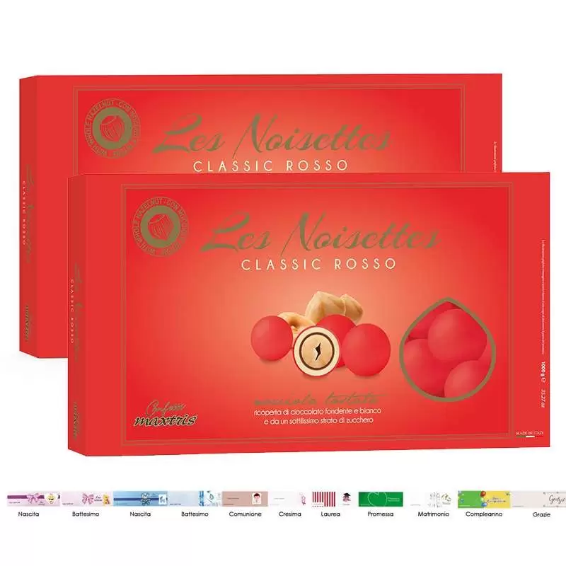2 CONFEZIONI DI LES NOISETTES CLASSIC ROSSO - 2 KG