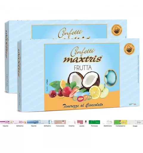 2 CONFEZIONI DI CONFETTI MAXTRIS MIX FRUTTA CELESTE – 2 KG