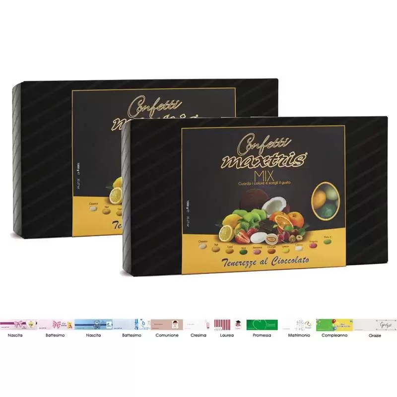 2 CONFEZIONI DI CONFETTI MAXTRIS MIX FRUTTA MULTICOLOR – 2 KG