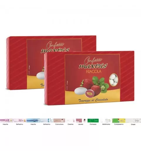 2 CONFEZIONI DI CONFETTI MAXTRIS FRAGOLA – 2 KG