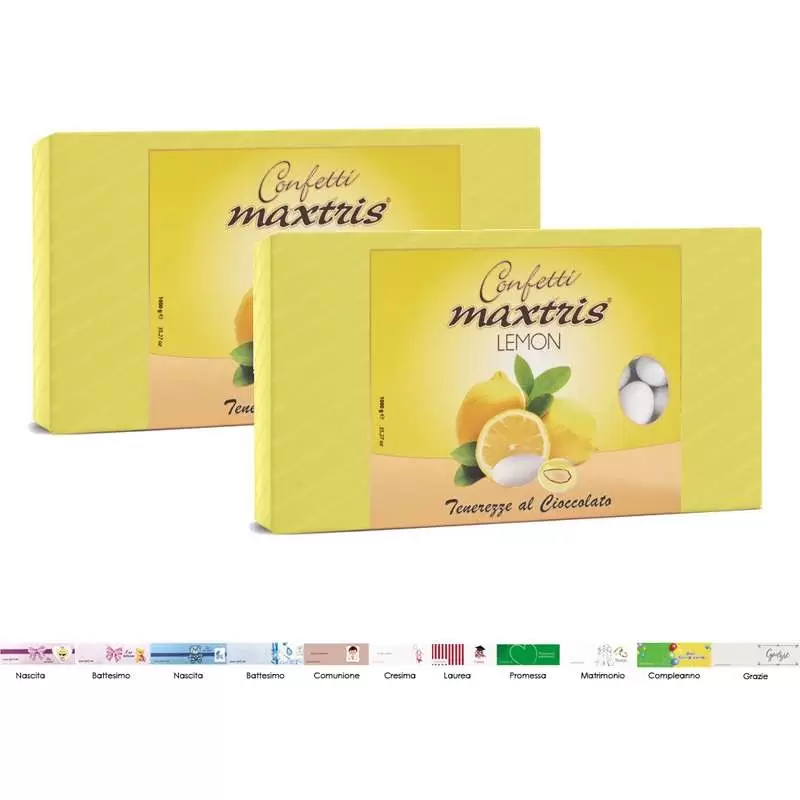 2 CONFEZIONI DI CONFETTI MAXTRIS LIMONE – 2 KG