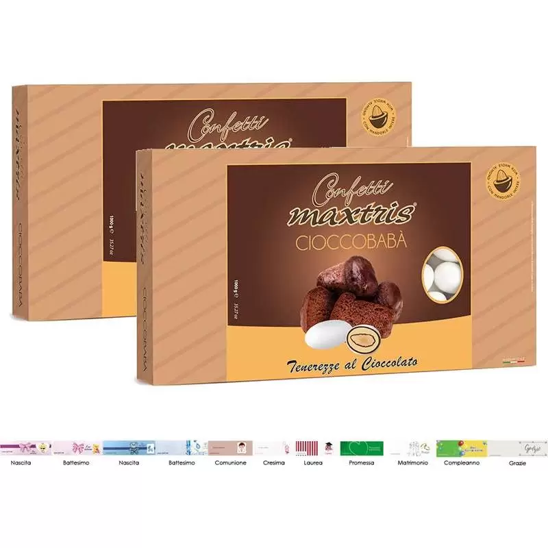 2 CONFEZIONI DI CONFETTI MAXTRIS CIOCCOBABÀ – 2 KG