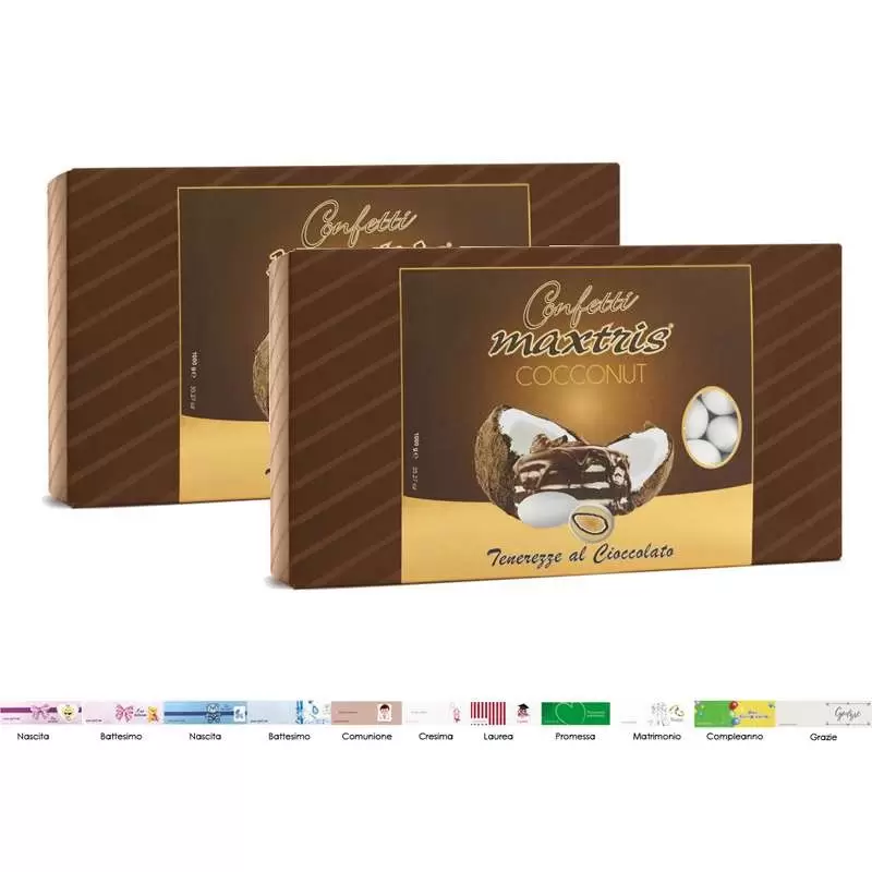 2 CONFEZIONI DI CONFETTI MAXTRIS COCCONUT– 2 KG