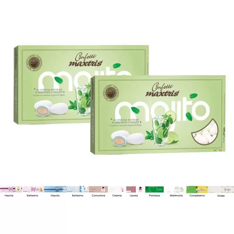 2 CONFEZIONI DI CONFETTI MAXTRIS MOJITO - 1 KG
