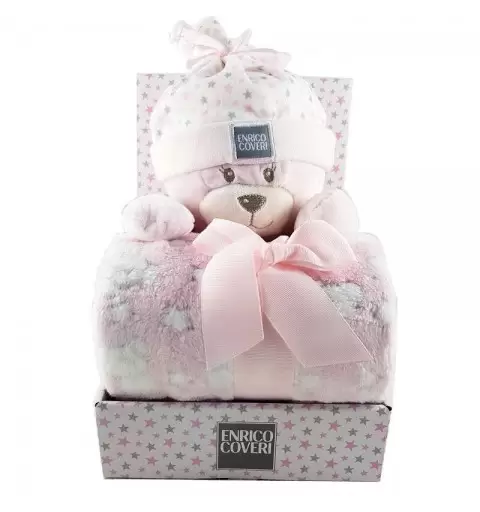 COPERTINA DI PILE CON MORBIDO PELUCHE – ROSA O CELESTE