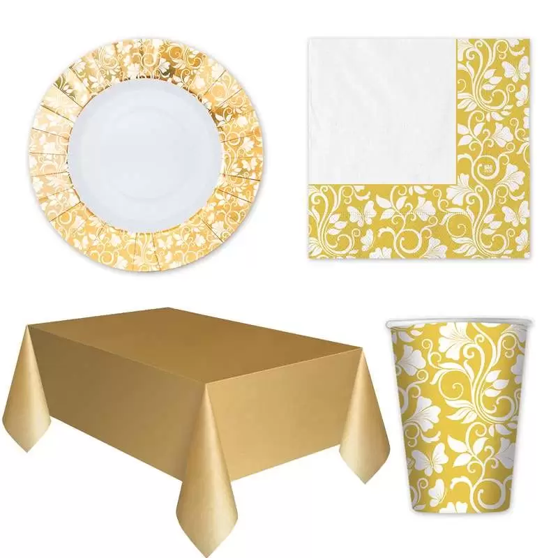 KIT N.16 CELEBRITY ORO METAL - COORDINATO PER FESTA