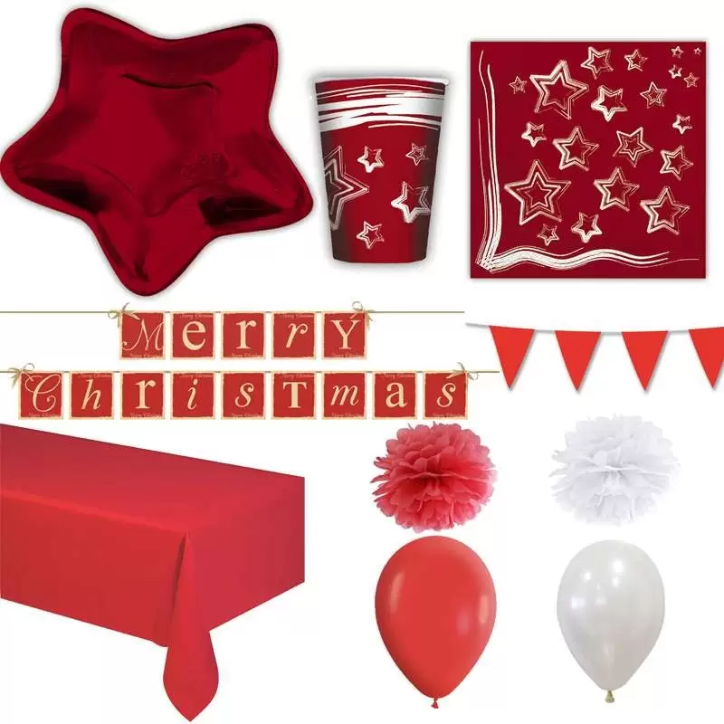 KIT N.46 ROUGE METALLIC - ARTICOLI NATALIZI PER LA TAVOLA