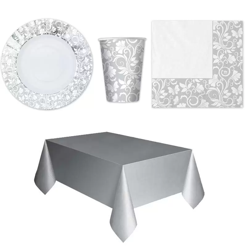 KIT N.3 CELEBRITY ARGENTO – ACCESSORI TAVOLA PER 40 PERSONE