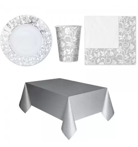 KIT N.3 CELEBRITY ARGENTO – ACCESSORI TAVOLA PER 40 PERSONE