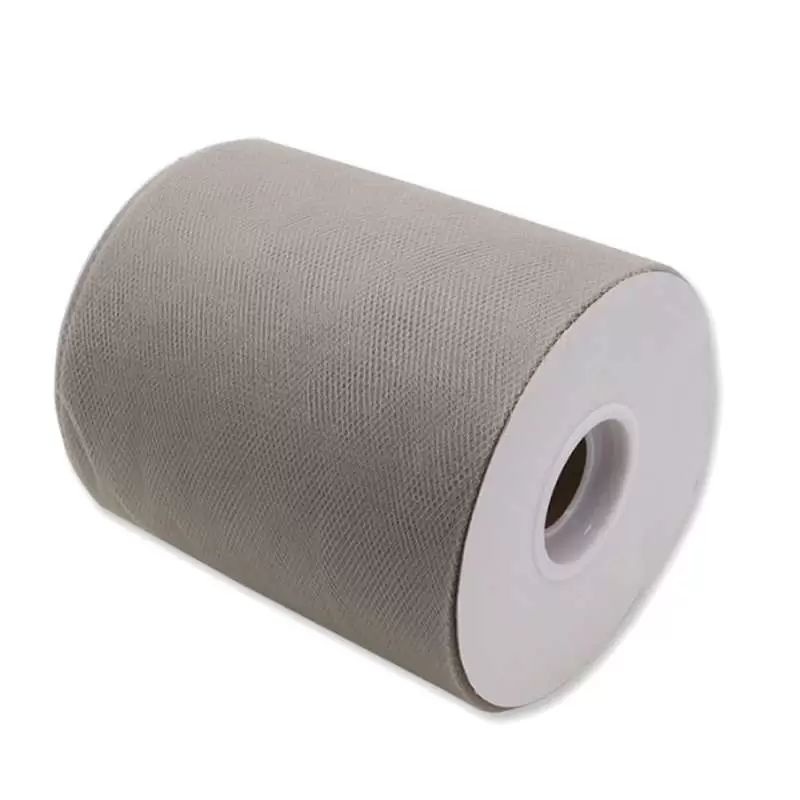 ROTOLO DI TULLE ARGENTO OPACO SILVER 12.5 CM X 100 MT