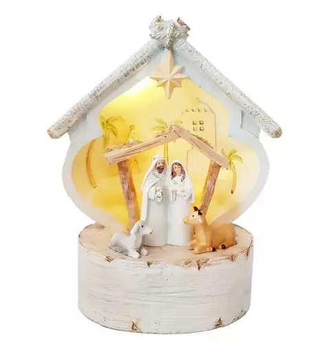 PRESEPE DI NATALE IN CERAMICA – NATIVITÀ DI PORCELLANA CON LED
