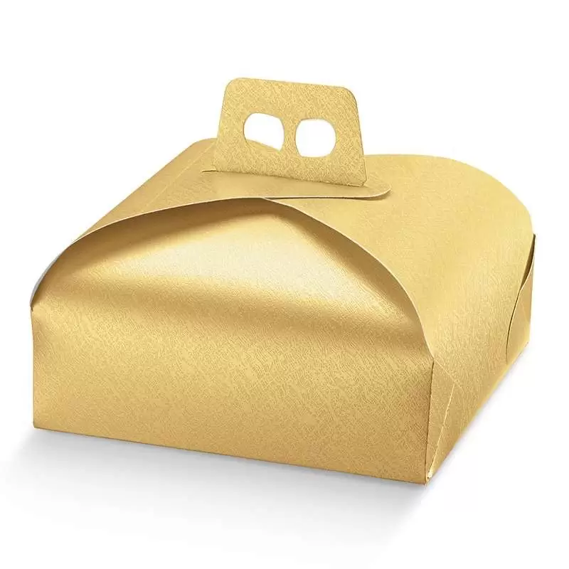 SCATOLA PORTA TORTA DORATA – IN CARTONE ARDESIA ORO 5 PZ