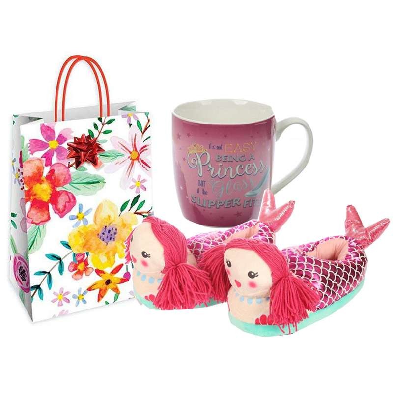 IDEA REGALO SIRENA – TAZZA E PANTOFOLE CON SHOPPER