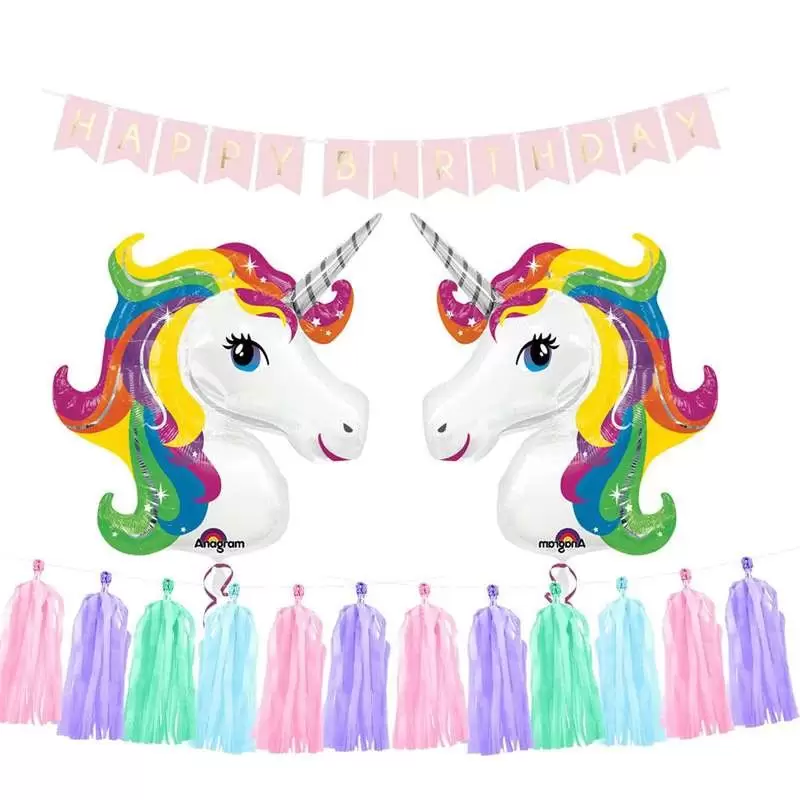 PALLONCINI E ADDOBBI IN CARTA UNICORNO – ALLESTIMENTO FAI DA TE UNICORN FANTASY