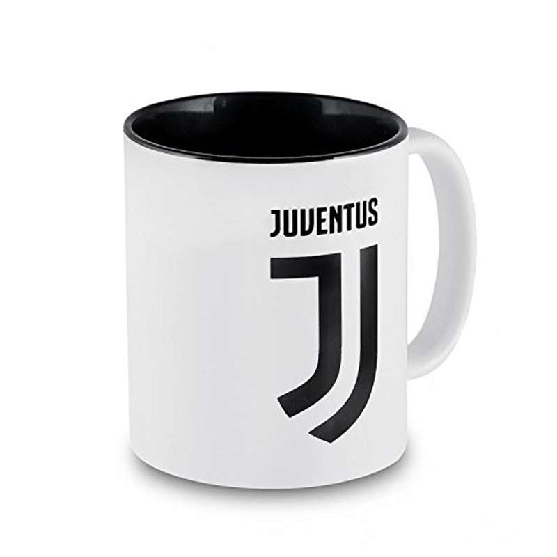 TAZZA IN CERAMICA JUVE BIANCA FUORI E NERA DENTRO – CON SCRITTA E LOGO