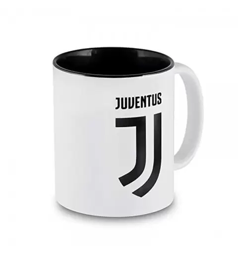 TAZZA IN CERAMICA JUVE BIANCA FUORI E NERA DENTRO – CON SCRITTA E LOGO