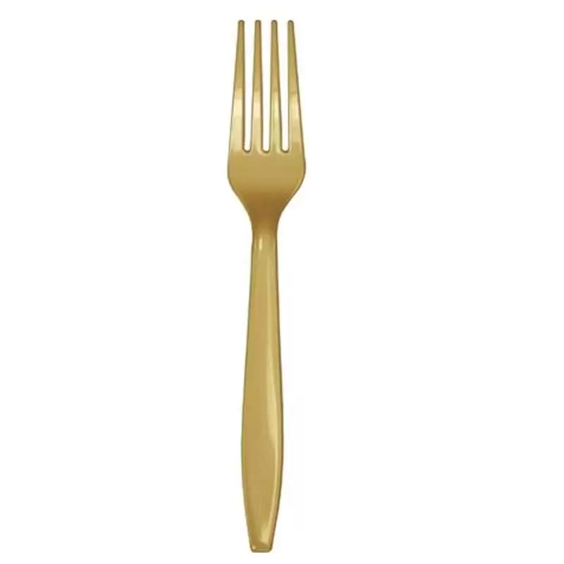 FORCHETTE ORO DI PLASTICA RESISTENTE - GLITTERING GOLD 24 PZ