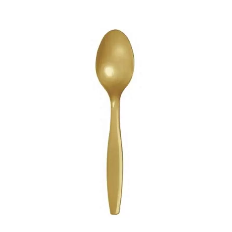 CUCCHIAI ORO DI PLASTICA RESISTENTE - 24 PZ GLITTERING GOLD