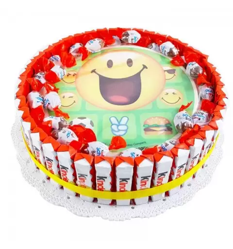 TORTA KINDER EMOTICON SMILE – TORTA CON BARRETTE KINDER