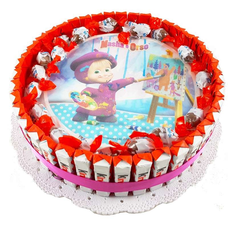 TORTA KINDER MASHA E ORSO – TORTA CON BARRETTE KINDER