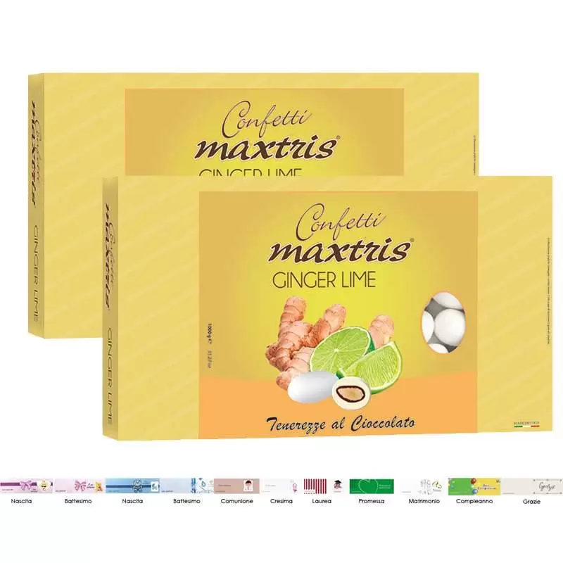 2 CONFEZIONI DI CONFETTI MAXTRIS GINGER LIME - 2 KG