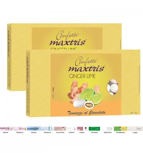 2 CONFEZIONI DI CONFETTI MAXTRIS GINGER LIME - 2 KG