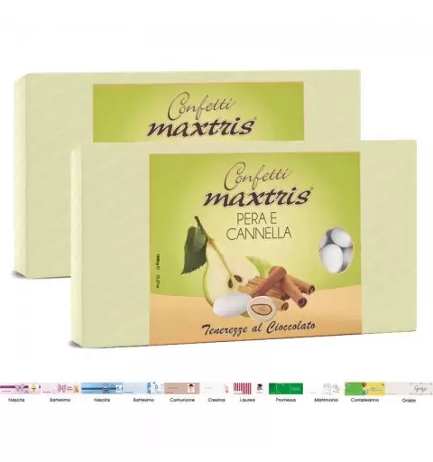 2 CONFEZIONI DI CONFETTI MAXTRIS PERA CANNELLA - 2 KG