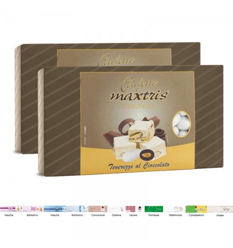 2 CONFEZIONI DI CONFETTI MAXTRIS TORRONCINO – 2 KG