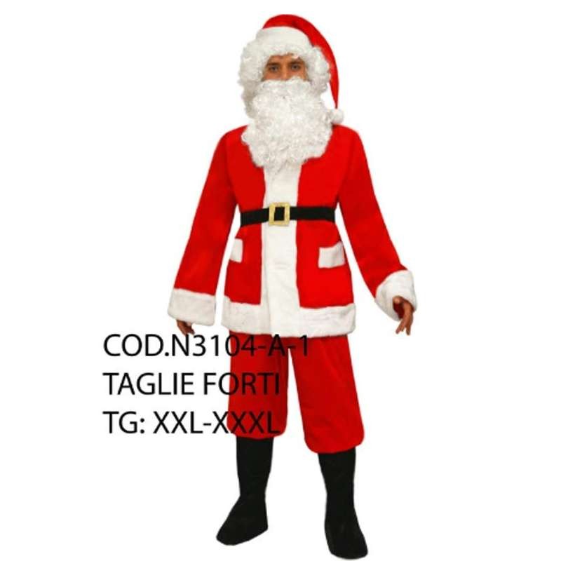 Vestito Costume Babbo Natale Rosso Cosplay Santa Claus Christmas Suit SANTC04B 