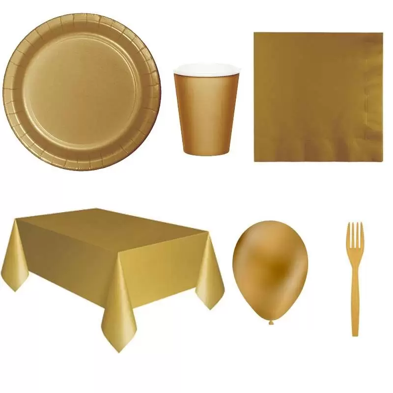 KIT N.6 GLITTERING GOLD ORO – ACCESSORI PER 16 PERSONE