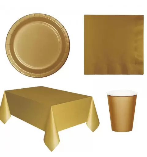 KIT N.16 GLITTERING GOLD ORO – ACCESSORI PER 32 PERSONE