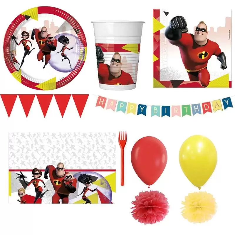 KIT N.64 GLI INCREDIBILI – SET FESTA PER 64 PERSONE