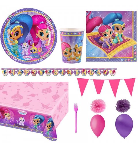KIT N.64 SHIMMER & SHINE - ACCESSORI COMPLEANNO 64 BAMBINI