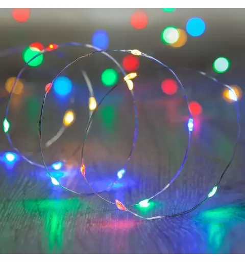CATENA LUCI LED MULTICOLORE – FILO DI LUCI A BATTERIA