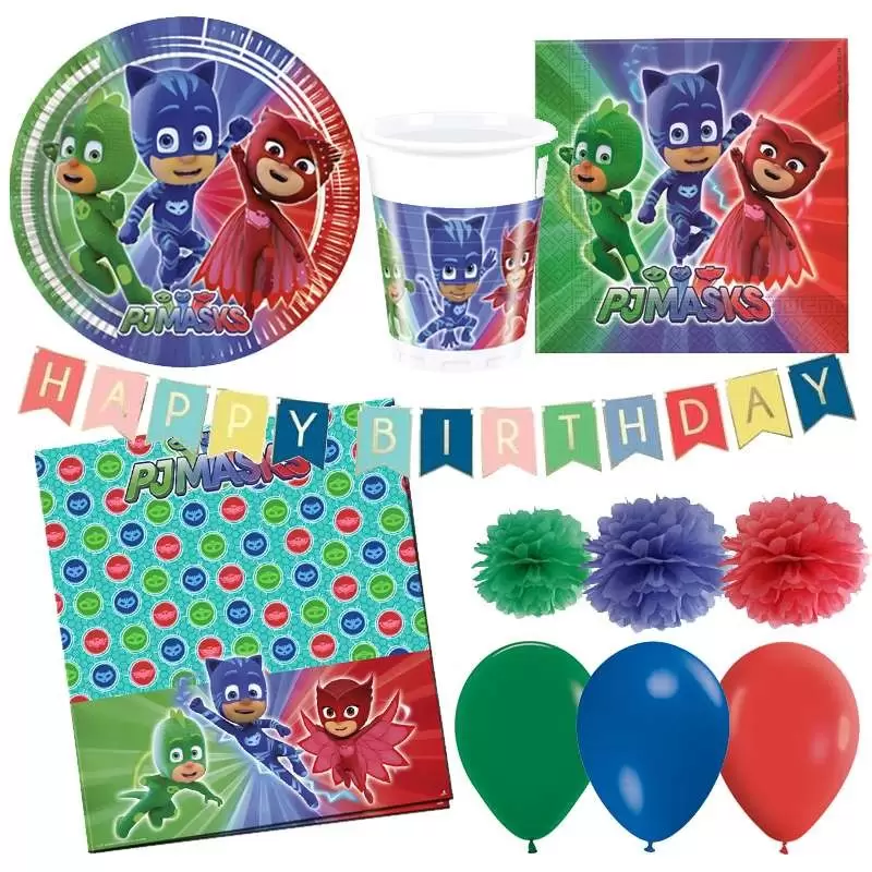 KIT N.65 SUPER PIGIAMINI – ARTICOLI TAVOLA PJ MASKS PER 8