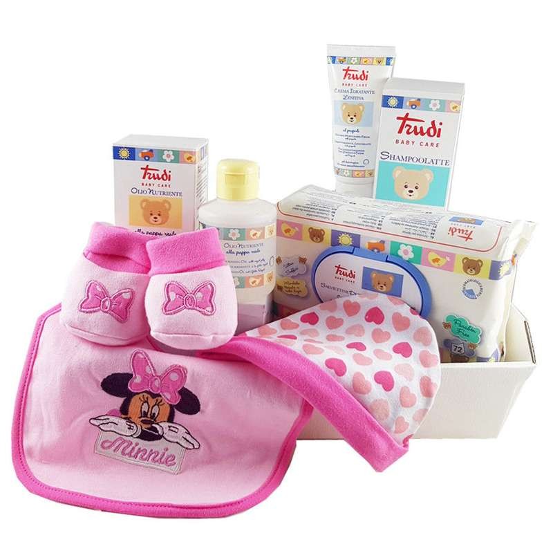 set regalo chicco nascita bambino rosa celeste prodotti igiene neonato cesta 