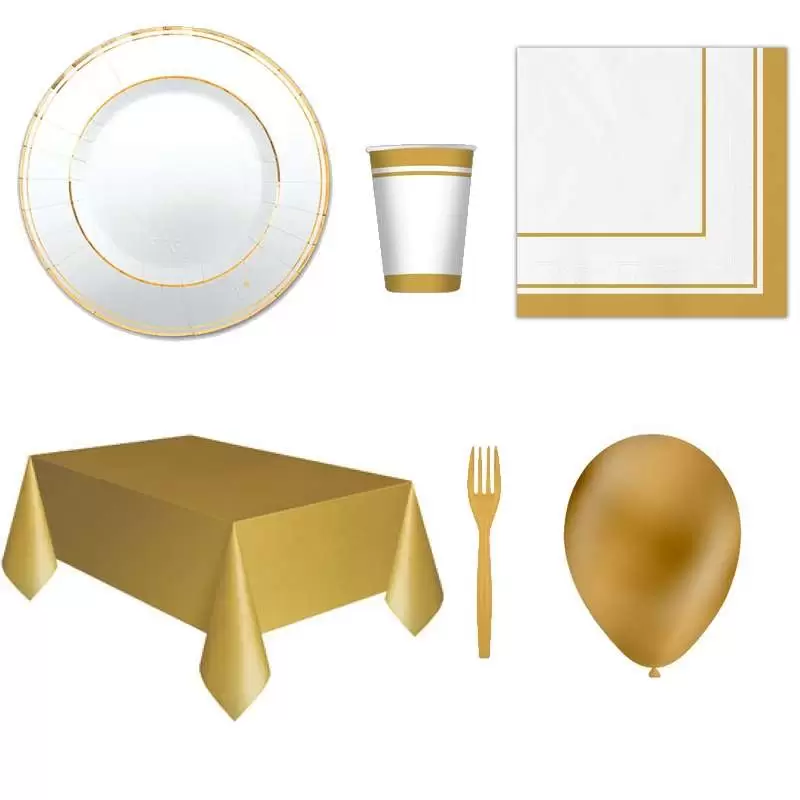 KIT N.6 CLASSIC ORO GOLD - ARTICOLI PER FESTA BIANCO E ORO