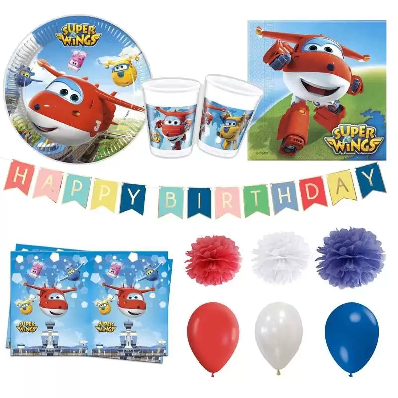 KIT N.65 SUPER WINGS – ACCESSORI COMPLEANNO PER 8