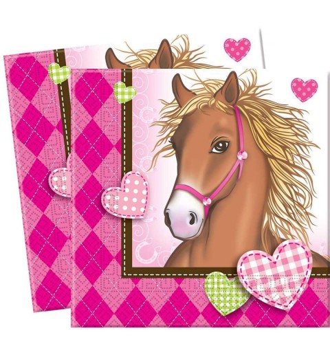 Kit n.65 cavalli cuore - addobbi compleanno per 8 bambini