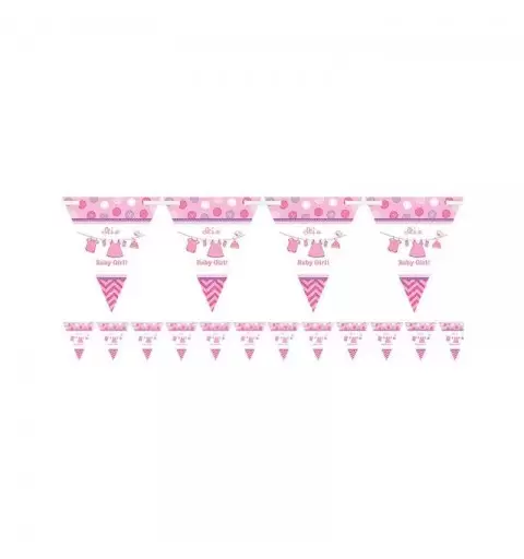 FESTONE BANDIERINE BABY SHOWER GIRL ROSA – BANDIERINE WITH LOVE
