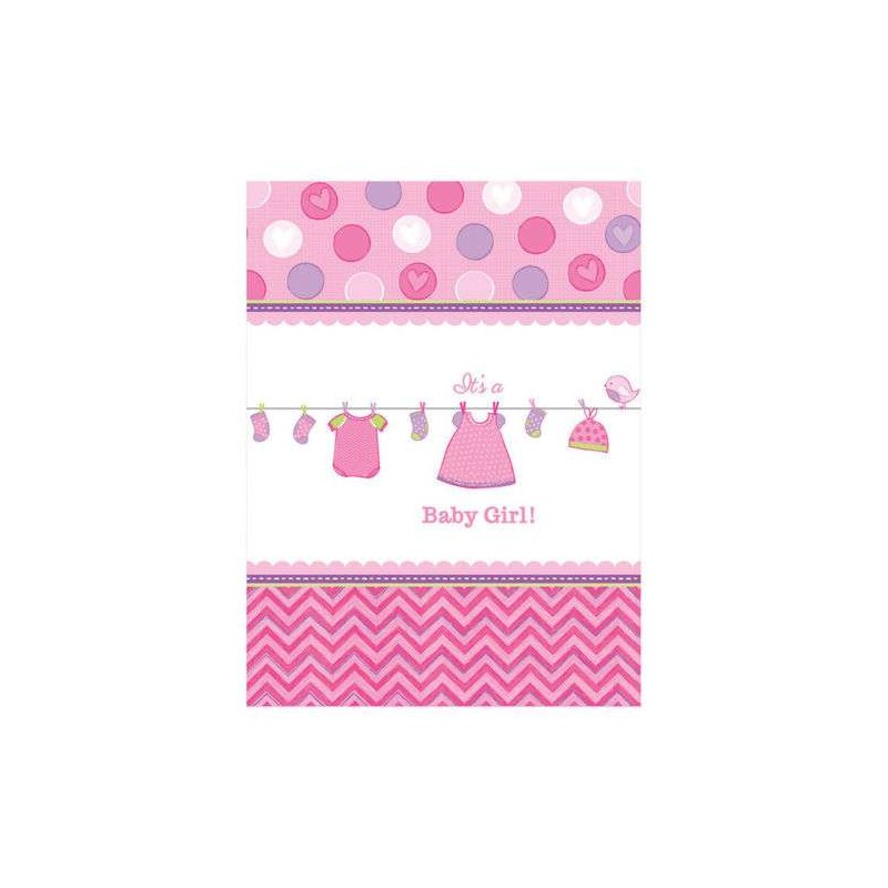 Kit n.3 baby shower girl rosa - accessori party pre nascita