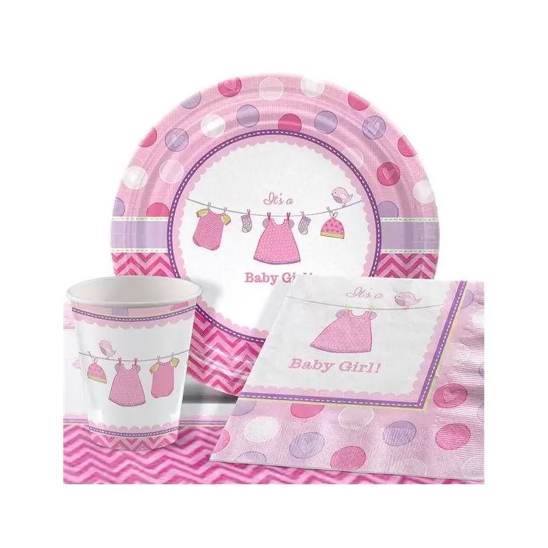 Kit n.13 baby shower girl rosa - accessori party pre nascita