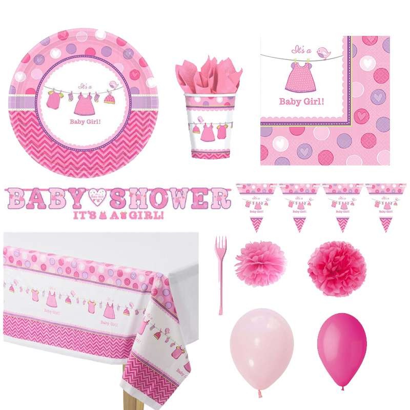 KIT N.54 BABY SHOWER GIRL ROSA – ACCESSORI PARTY PRE NASCITA