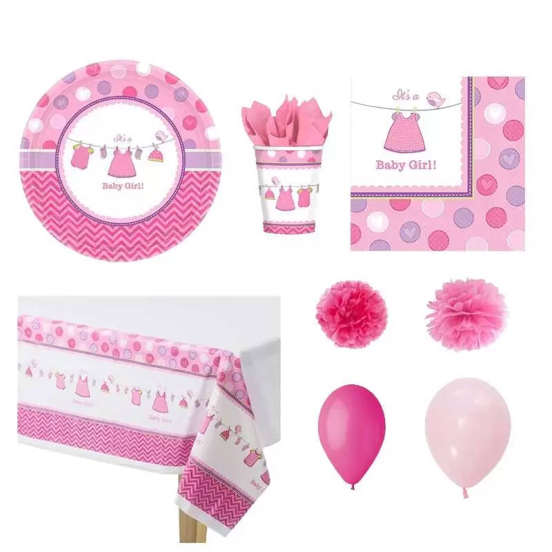 KIT N.49 BABY SHOWER GIRL ROSA – ACCESSORI PARTY PRE NASCITA