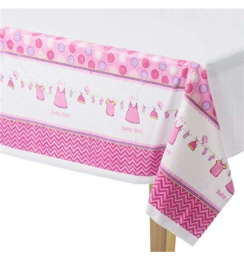 KIT N.7 BABY SHOWER GIRL ROSA – ARTICOLI PER LA TAVOLA 8 PERSONE