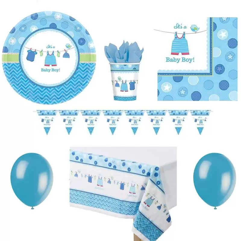 KIT N.1 BABY SHOWER BOY CELESTE - ACCESSORI TAVOLA