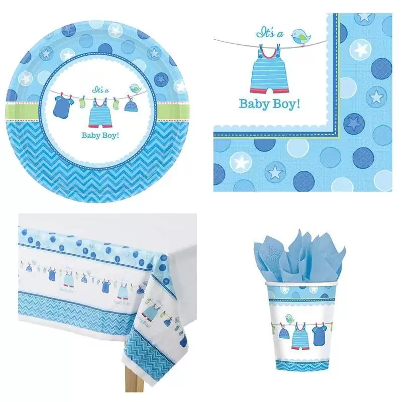 KIT N.3 BABY SHOWER BOY CELESTE - ACCESSORI FESTA
