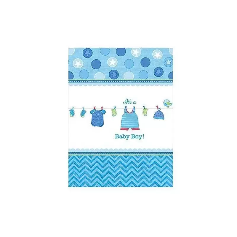 Kit n.6 baby shower boy celeste - accessori festa con forchette e palloncini