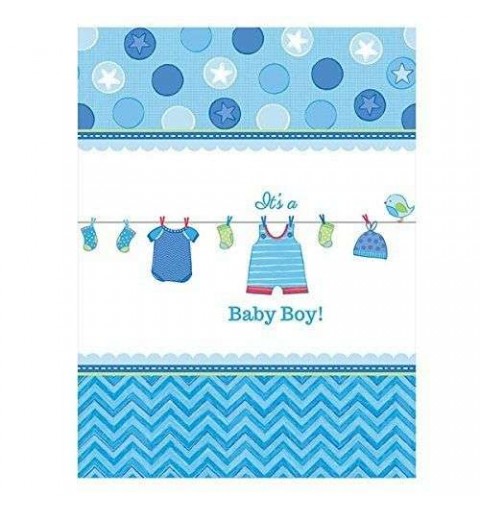 Kit n.54 baby shower boy celeste - articoli festa pre nascita