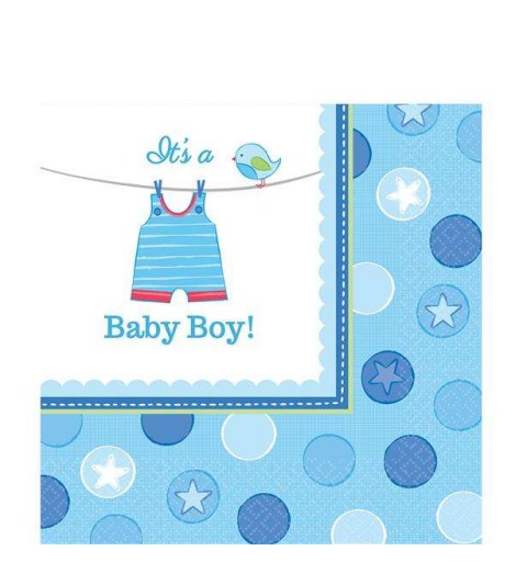 Kit n.54 baby shower boy celeste - articoli festa pre nascita